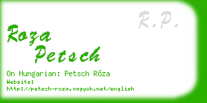 roza petsch business card