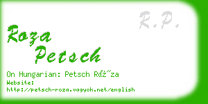 roza petsch business card